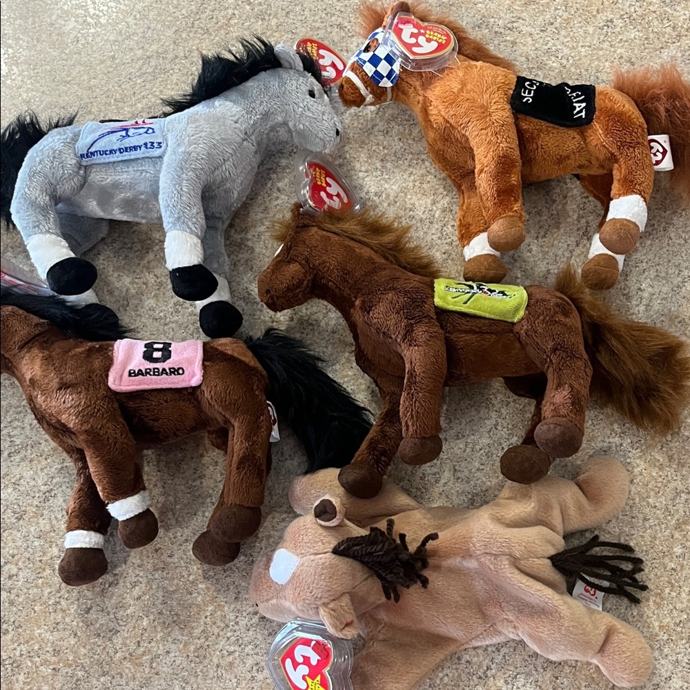 Ty Horse Plush Collection - Brown, Gray, Tan